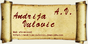 Andrija Vulović vizit kartica